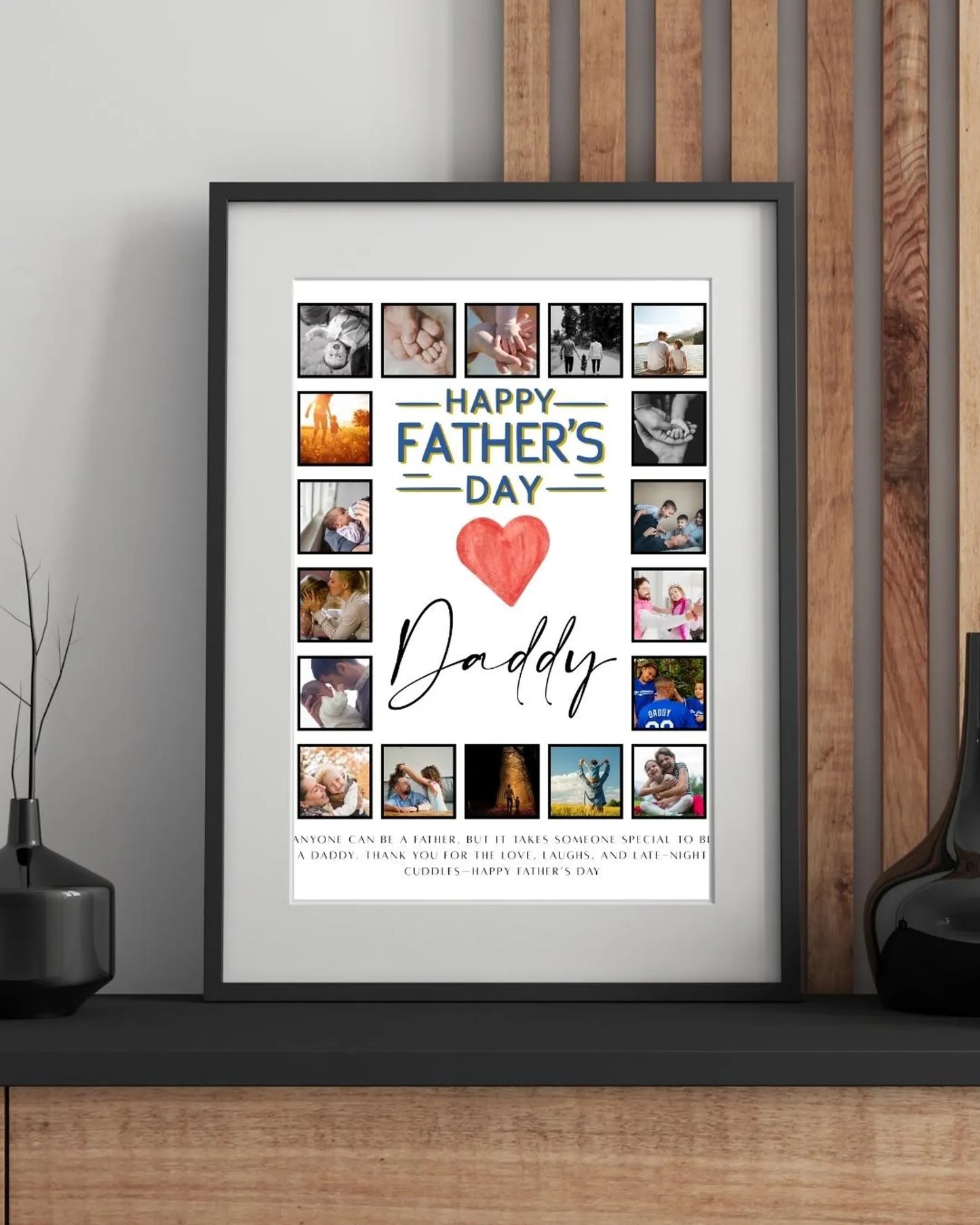 Personalised Dad Photo Collage – Happy Father’s Day Gift with Quote, 18 Photos