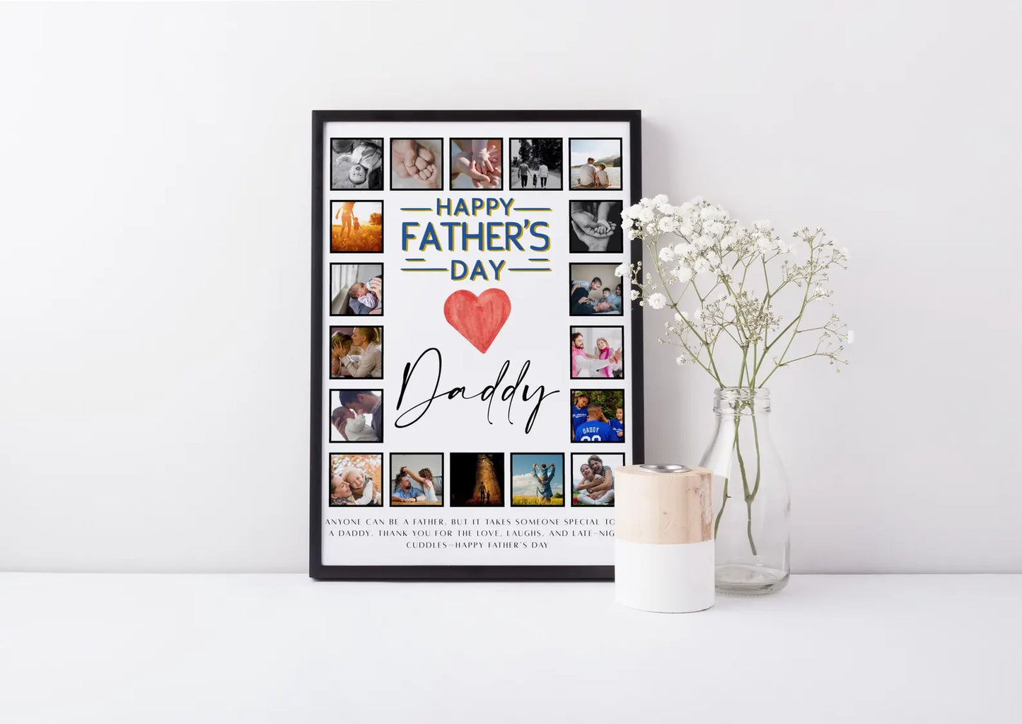 Personalised Dad Photo Collage – Happy Father’s Day Gift with Quote, 18 Photos