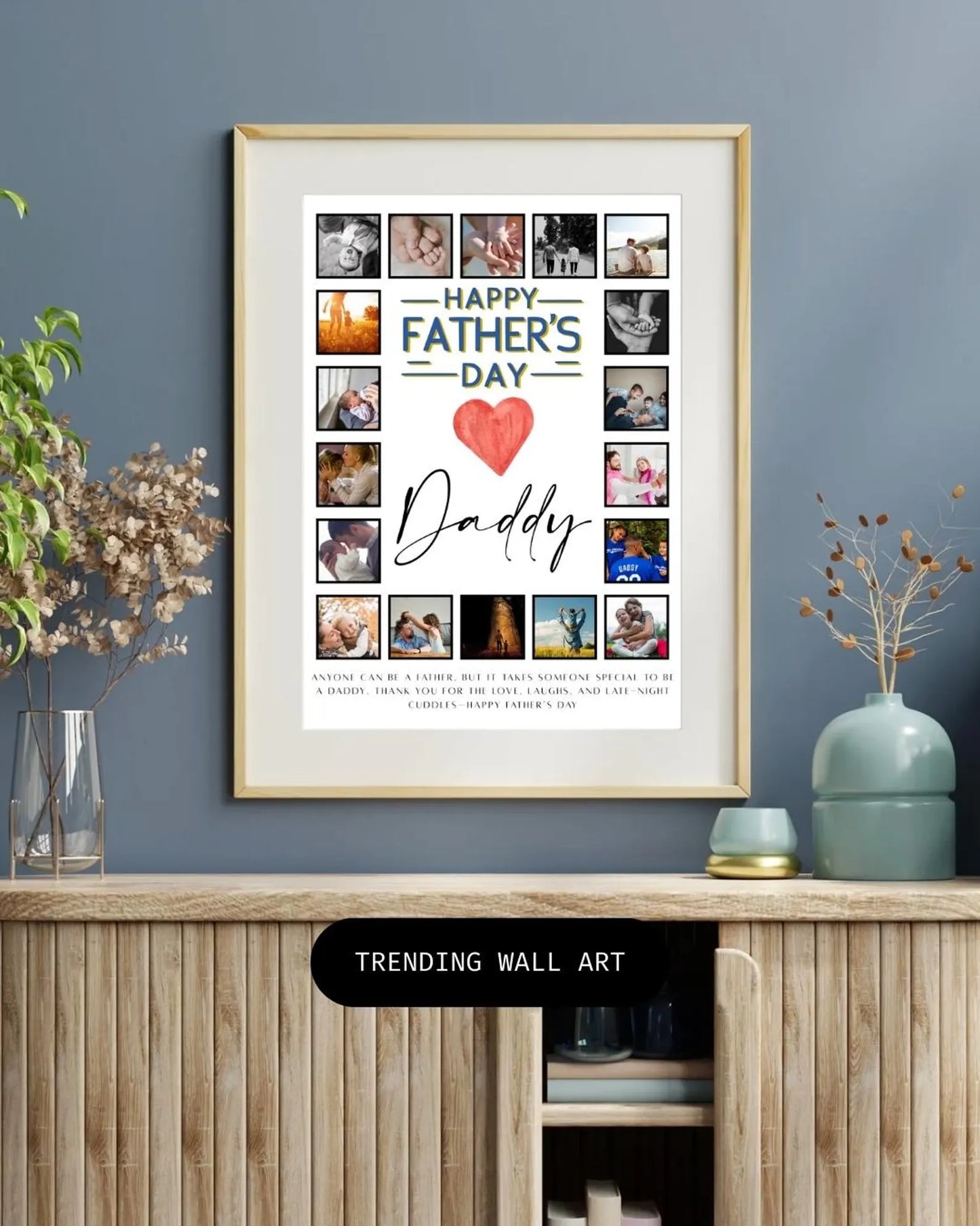Personalised Dad Photo Collage – Happy Father’s Day Gift with Quote, 18 Photos