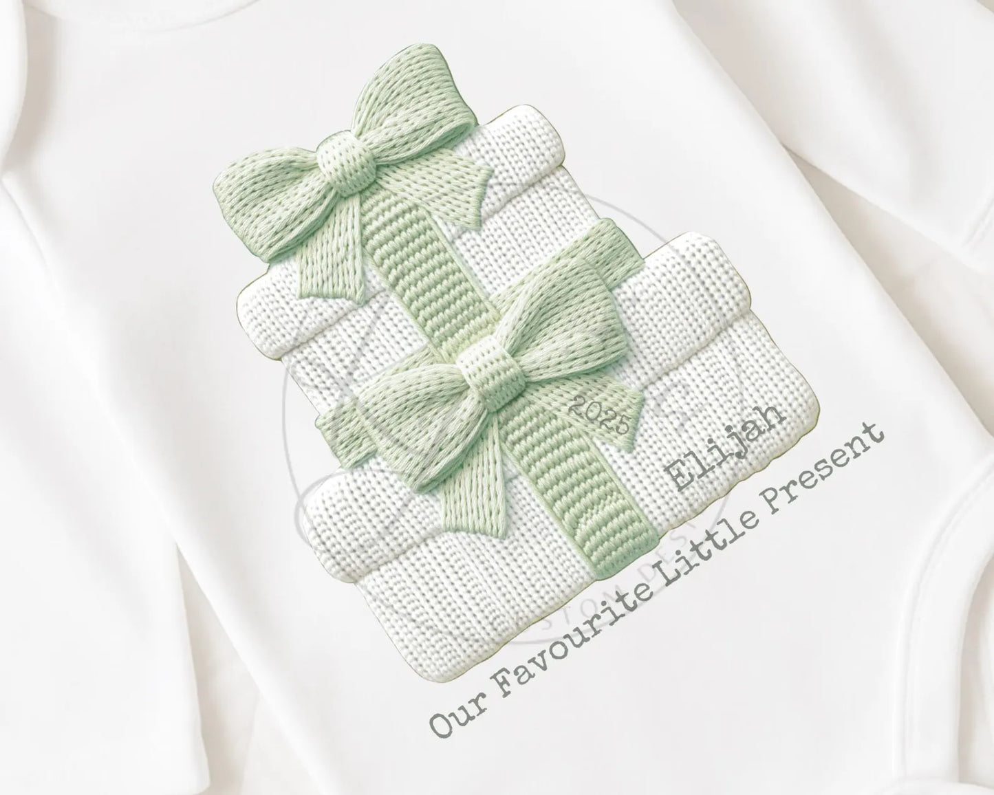 Personalised Baby Onesie – ‘Our Favourite Little Present’ with Stacked Gift Design"