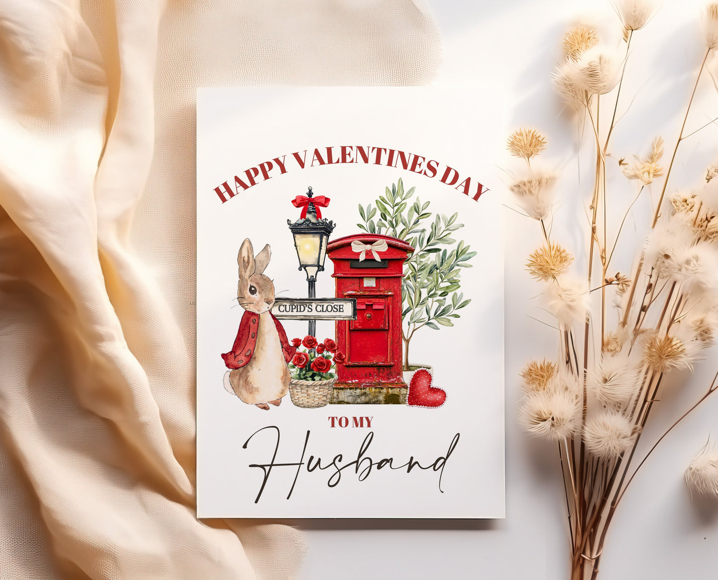 Personalised Rabbit Valentines Day Card For Husband