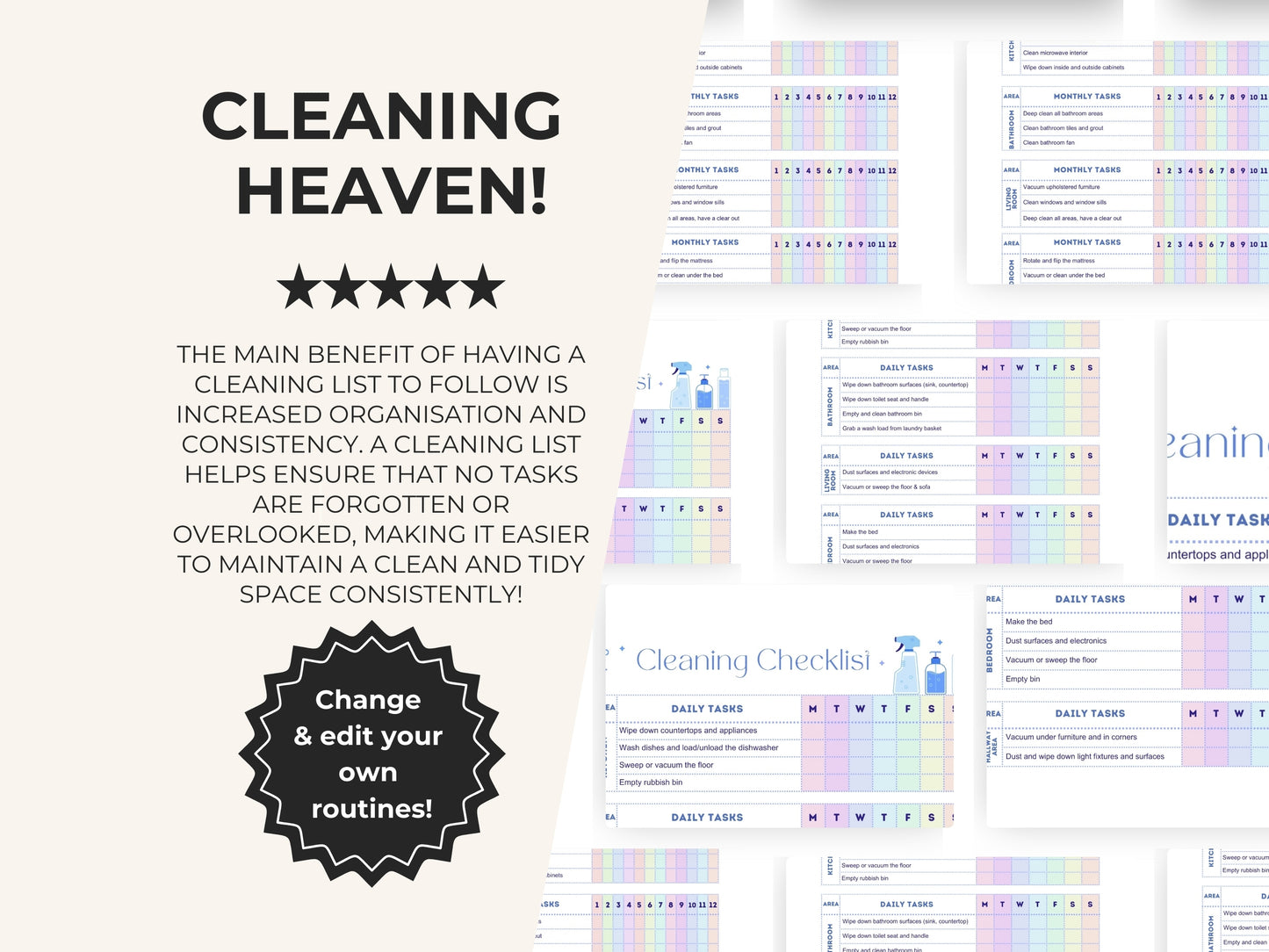 Digital Cleaning schedule template